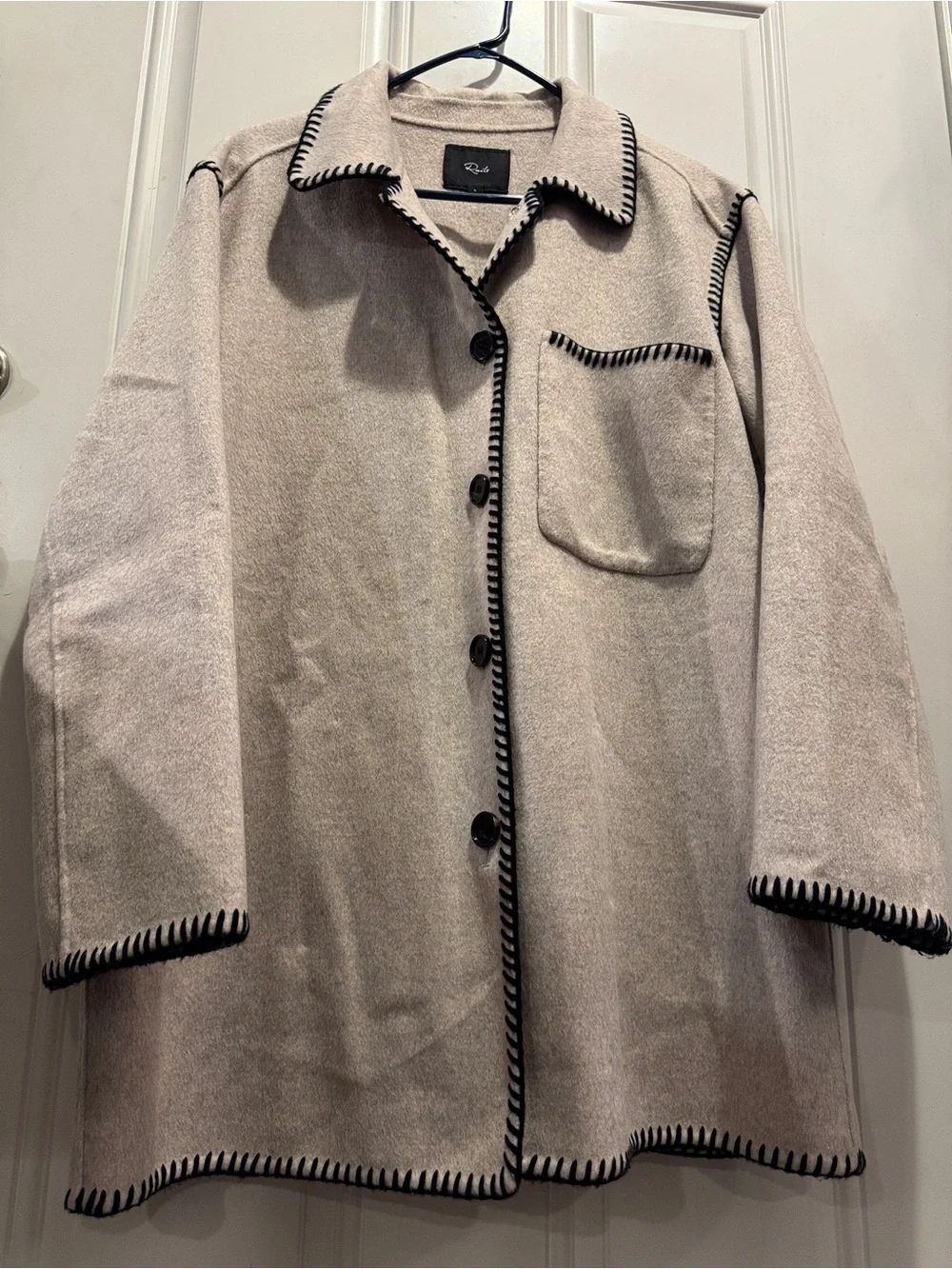 Rails Odyssey Whipstitch Detail Wool Blend Jacket Shacket Shade Oatmeal $398.00 - Picture 9 of 16